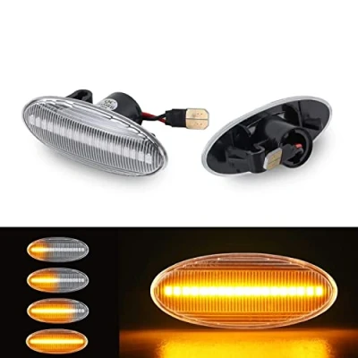 Image of OZ LAMPE LED Dynamic Side Indicator, 2Pcs Car Turn Signal Light Canbus Error Free Sequential Repeater Blinker Compatible for Juke Cube Qashqai J10 X trail T31 Leaf Micra K12 K13 Note E11