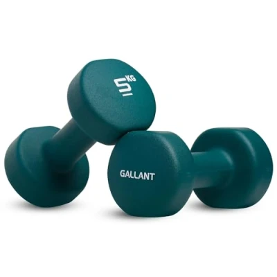 Image of Gallant 5kg Dumbbells Pair Neoprene Hand Weights For Women and Men, Set Small Arm Home Gym Fitness Exercise Weight Training 5 kg x 2