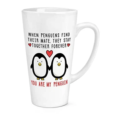 Image of You are My Penguin Love 17oz Large Latte Mug Cup