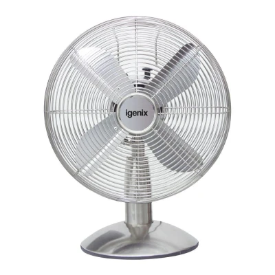 Image of IGENIX DF1250 Portable 12&quot; Desk Fan Silver, Silver/Grey