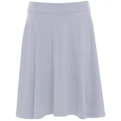 Image of Womens Elasticated Waistband Soft Stretch Skirt Ladies Knee Length FLA Swing Skater Midi Light Grey