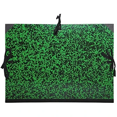 Image of Exacompta Ref 531200E Annonay Portfolio with Tie Ribbon B4 (250 x 353mm) in Size, For Safely Transporting Artworks &amp; Documents, Marbled Effect Cover Green