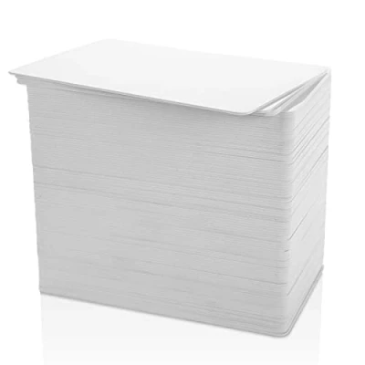 Image of AHUNTTER 150PCS Premium Blank White PVC Cards, 0.76 mm Thick Plastic Business Printable Credit Card ID Cards Compatible with Desktop Printers 760 Micron, CR80 (Credit Size)