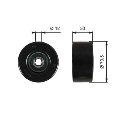 Image of 11927ED320 Idler Pulley GATES T36762 PowerGrip NISSAN: NP300 Navara Pickup, Pathfinder 3, Pickup