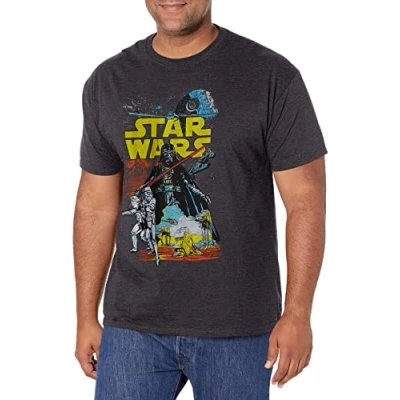 Image of STAR WARS Men&#039;s Rebel Classic Graphic T Shirt, Charcoal Heather, S