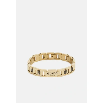 Image of Guess FLAT Chain Unisex Bracelet Yellow goldcoloured/black, Size: One Size, gold coloured/black