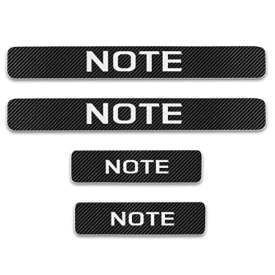 Image of 4 Pcs Carbon Fiber Car Door Sill Protector Stickers for NIS san Note, Welcome Pedal Kick Plates Scuff Guard Non Slip Auto Styling Accessories
