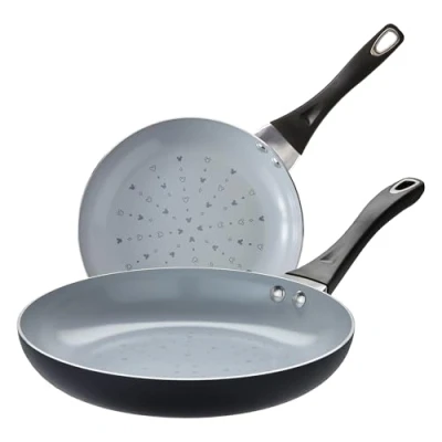 Image of Prestige Disney Monochrome Ceramic Frying Pan Set 24 &amp; 28cm Non Stick Set, Induction Suitable, PFAS PFOA Free Cookware, Black White