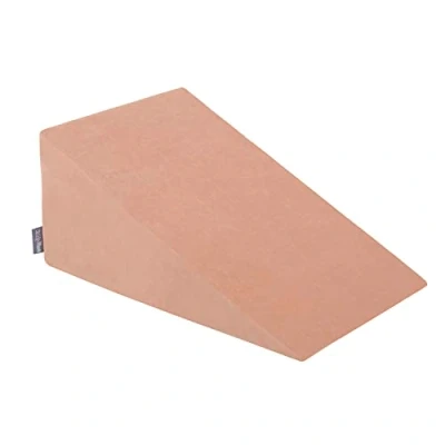 Image of KiddyMoon Foam Playground Velvet For Kids Obstacle Course Children Montessori Toy Babies Soft Construction Blocks Element, Wedge, Made In The EU, Desert Pink