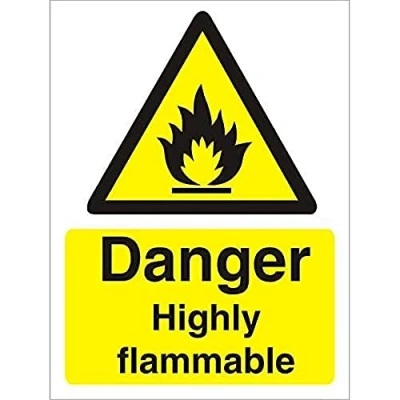 Image of Seco Danger Highly Flammable Sign, 300mm x 400mm 1mm Semi Rigid Plastic