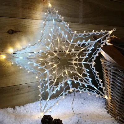 Image of Festive Chasing Window Star Light 100 White &amp; Warm LEDs