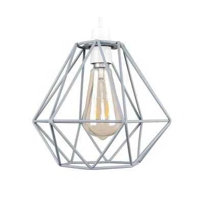 Image of Retro Style Grey Metal Basket Cage Ceiling Pendant Light Shade