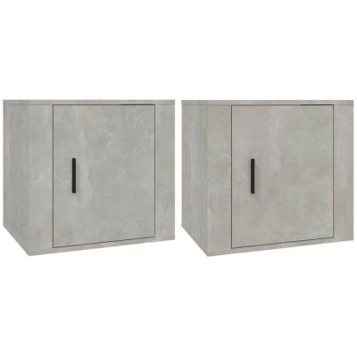 Image of vidaXL Bedside Cabinets 2 pcs Concrete Grey 50x39x47 cm