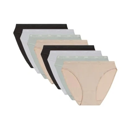 Image of Dim Women&#039;s Lot de Culottes les Pockets Ecodim X8 Panties, Black/White/Grey/Skin, M (Pack of 8)