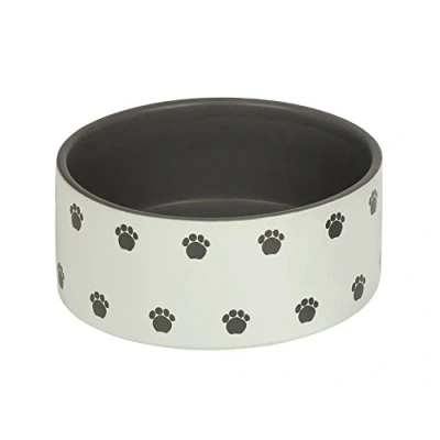 Image of Nobby PATA 73612 Dogs Ceramic Dog Bowl, Diameter 18 x 7 cm Cream/Grey