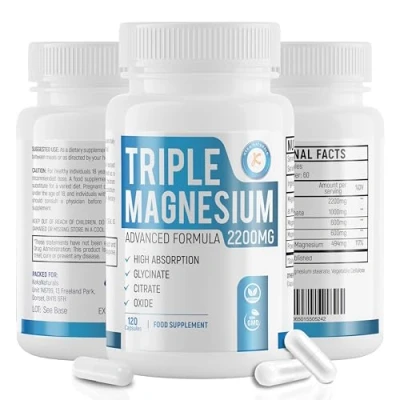 Image of Triple Magnesium Complex 2200mg Glycinate L Threonate Citrate 3 in 1 powerful supplement 120 Capsules Vegan
