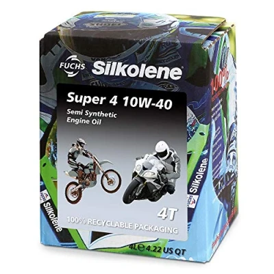 Image of Silkolene Super 4 SAE 10W 40 Semi Synthetic Engine Oil Litre Lube Cube