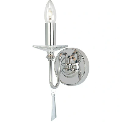 Image of Finsbury Park 1 Light Indoor Candle Wall Polished Nickel Shade Not Included, E14