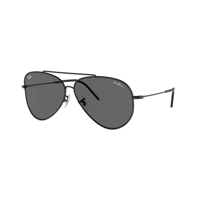 Image of Ray Ban Aviator Reverse Unisex Sunglasses Black/dark grey, Size: 59, grey