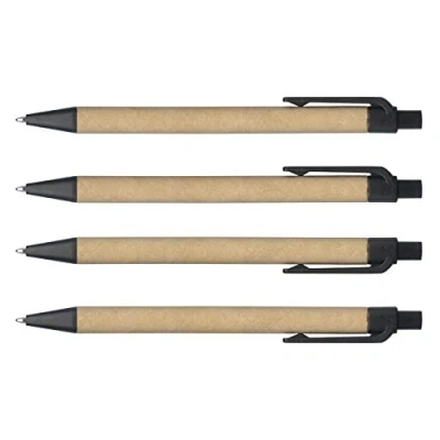 Image of stika.co Pack of 20 Custom Printed Eco Friendly recycled Paper Ballpen Promotional Events Schools Giveaway Black
