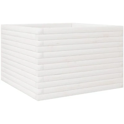 Image of vidaXL Garden Planter White 70x70x45.5 cm Solid Wood Pine