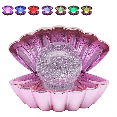 Image of L &amp; P Home Gifts Pink Metallic Sensory Shell lamp