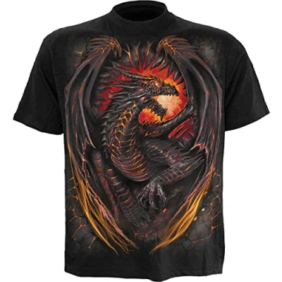 Image of Spiral Dragon Furnace Kids T Shirt Black XS