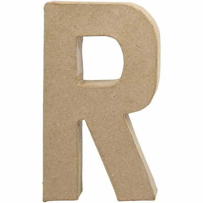 Image of Create Crafts 26617 Creativ 20.5 cm 1 Piece Papier Mache Letter R, Beige