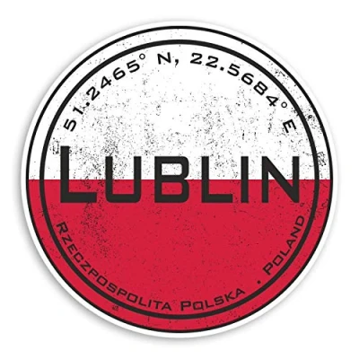 Image of 2 x 10cm Lublin Poland Vinyl Stickers Polish Flag Sticker Luggage #20681 (10cm Wide)