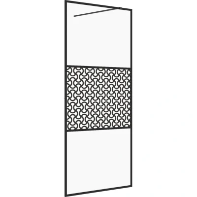 Image of vidaXL Walk in Shower Wall with Clear ESG Glass 80x195 cm Black