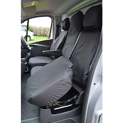 Image of Van Demon Tailored Seat Covers for Renault Trafic Buisness Plus/Sport (2014 ) [Driver + Double Passenger Seat] Airbag Compatible, Heavy Duty Work Protection Accessories
