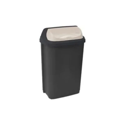 Image of keeeper Waste Bin with Roll Top Lid, 10 Litre, Rasmus Range, Graphite Grey