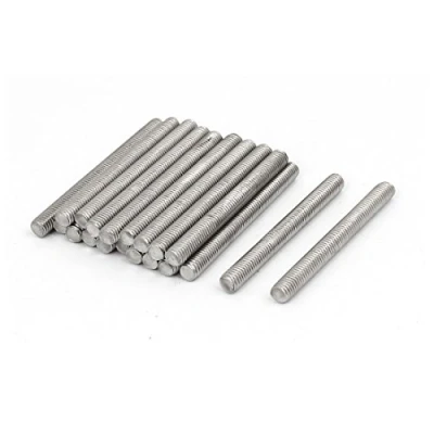 Image of Sourcingmap M5 x 50mm 304 Stainless Steel Fully Threaded Rod Bar Studs Silver Tone 20 Pcs