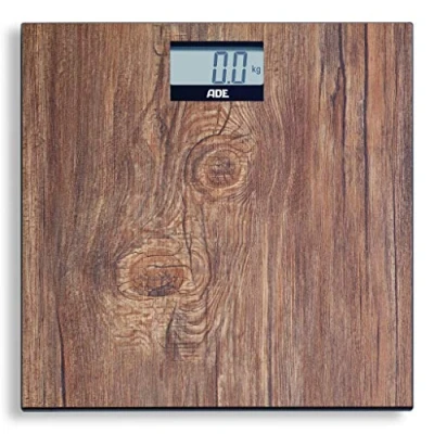 Image of ADE Holly BE2004 Digital Bathroom Scales with Wooden Effect Glass and LCD Display for Easy Weight