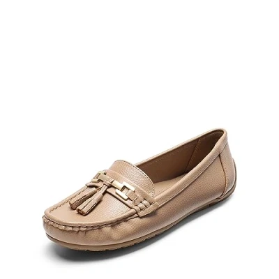 Image of DREAM PAIRS Loafers for Women Slip On Comfortable Casual Fashion Flats Driving Shoes,Size 8,Khaki,SDLS2320W E