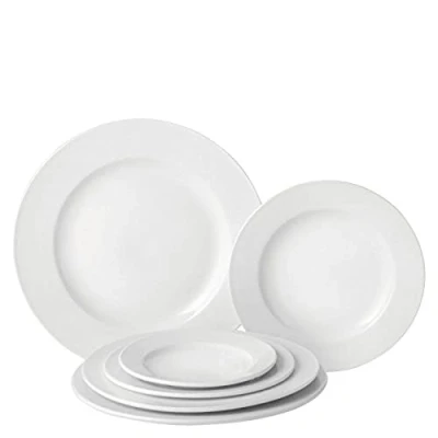 Image of Utopia Pure White, E10025 000000 B06024, Wide Rim Plate 10 Inch (25 cm) (Box of 24)
