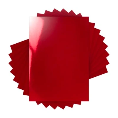 Image of Craft Perfect Mirror Card High Gloss Ruby Red 250 GSM A4 (20 Sheets)