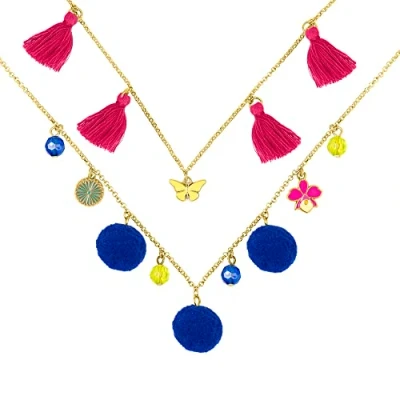 Image of Disney Encanto Multicoloured Double Layered Pom and Tassel Necklace NH01005YL 16