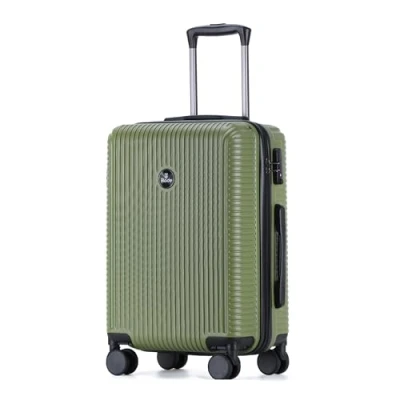 Image of Blade hand luggage hard shell suitcase trolley lightweight travel made of ABS with TSA lock 4 spinning Wheels rolling (green M)