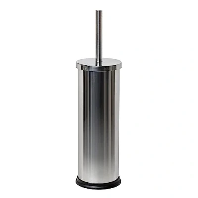 Image of TATAY Mirror Toilet brush, Made of Stainless Steel, Polypropylene inner bucket, Black BPA Free. Measures 10.2 x 38.5 cm
