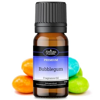 Image of Bubblegum Fragrance Oil 10ml, Oils for Diffuser, Pure Scented Making Candle, Soap, Bath Bombs, Burners, Skin &amp; Hair Care, Wax Melts Vegan Friendly, UK Made 10ml