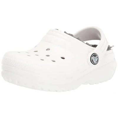 Image of Crocs Classic Lined Clog K, White/Grey, 12 UK Child
