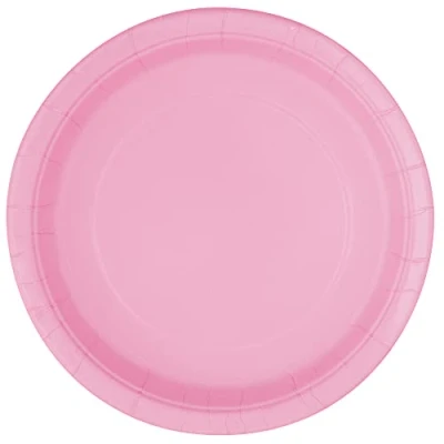 Image of Unique 30879EU Eco Friendly Paper Plates 23 cm Baby Pink Colour 16 Count (Pack of 1)