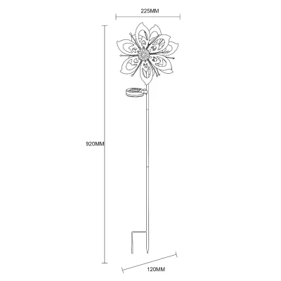 Image of Globo LED ground spike light 36571, flower, wind chime, metal