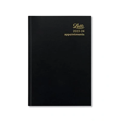 Image of Letts Standard A6 academic 2023/2024 day to a page with appointments diary black