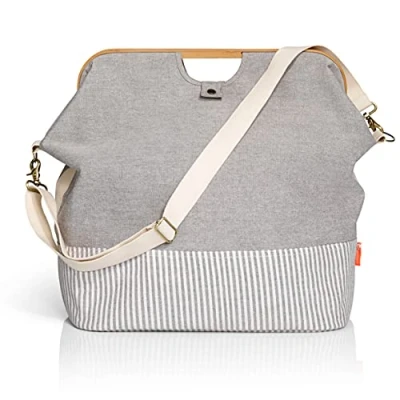 Image of Prym Store &amp; Travel Bag Canvas Bamboo, Grey, 45 x 30 50 cm