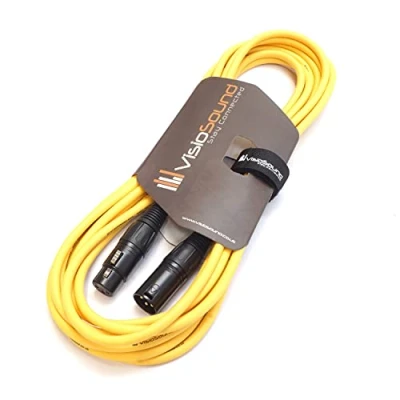 Image of VisioSound Premium Microphone Lead Male XLR to Female XLR/Pro Noiseless Balanced Cable (6m, Yellow)
