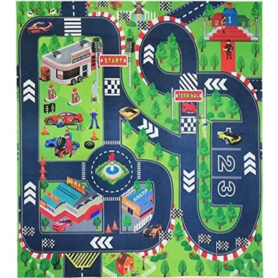 Image of JTMM Carpet Playmat, 27.5 * 31.5in Great For Educational Road Traffic Play Mat Learn and Have Fun Safely