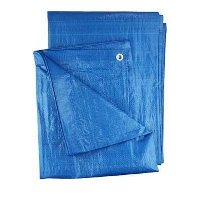 Image of DIAH DO IT AT HOME Blue Tarpaulin Waterproof Cover Tarp Ground Sheet Camping Light S Grade Strengh 50 gsm (4m x 4m)