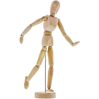 Image of Mannequin Body, 30.5cm/12 inch Wooden Manikin with Flexible Joints Human Body Drawing Stand for Art, Drawing, Home Decoration